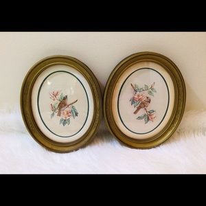 Pair Of Home Interiors Oval Bird Pictures